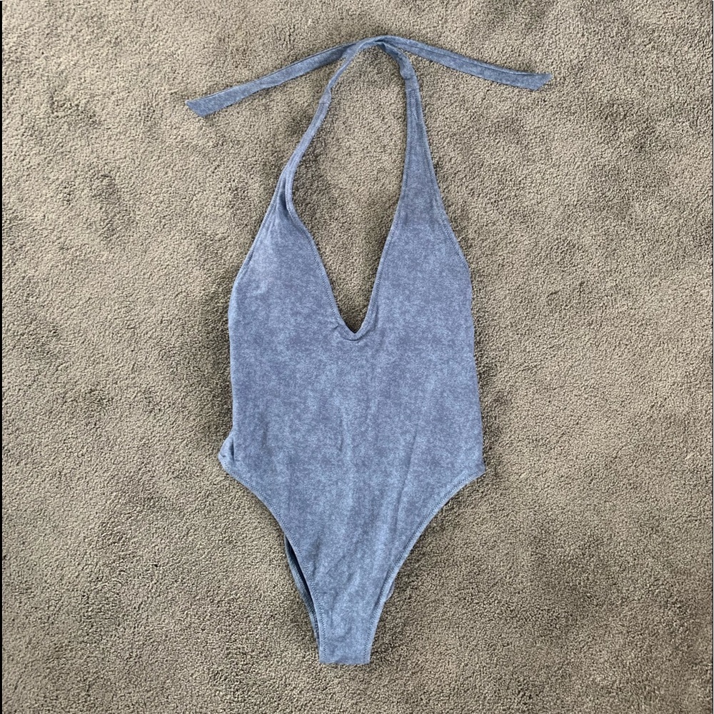 Aerie halter tie back, low cut one piece swimsuit
